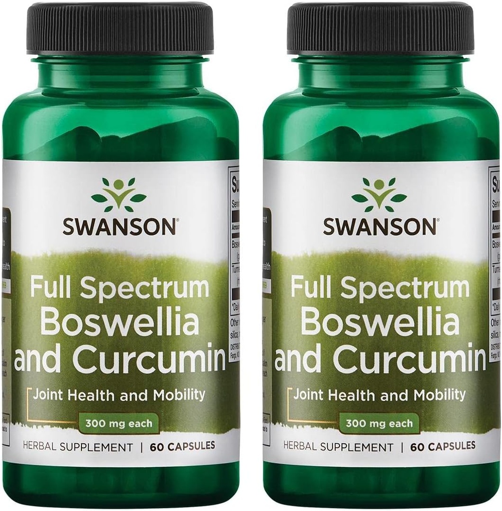 Swanson Full Spectrum Boswellia & Curcumin Natural Wellness Formula - (60 Capsules) (2 Pack)