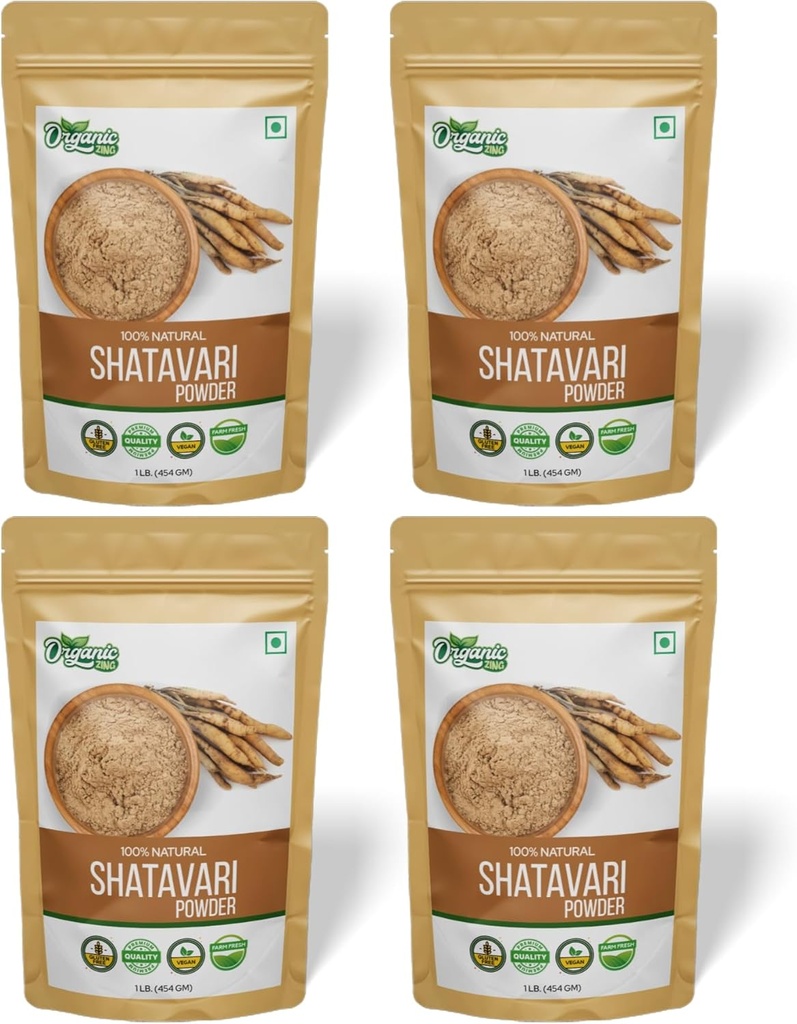 Embrace Your Vitality: Nourish Your Feminine Essence with Shatavari Powder Organic Blend - 16 Ounces (Pack of 4) - A Pure and Natural Ayurvedic for Holistic Women's Health Support