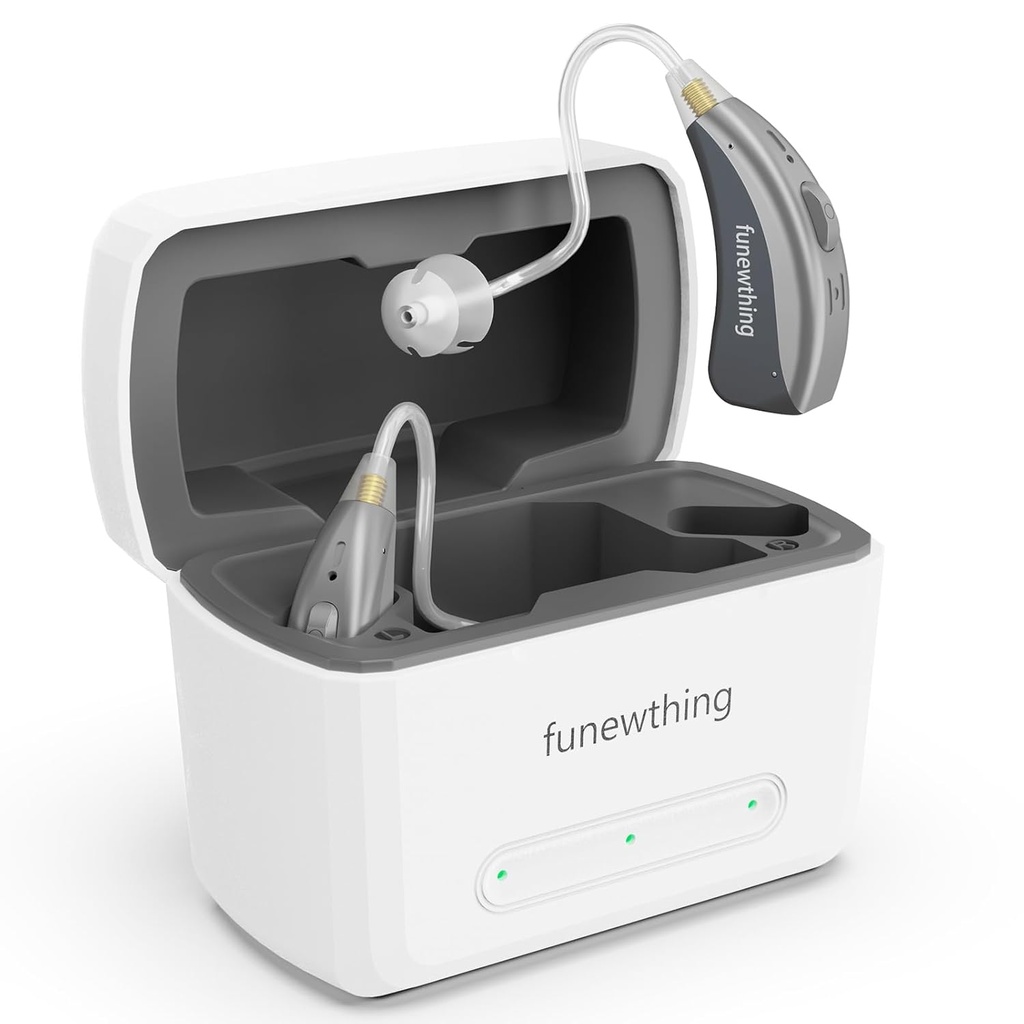 Hearing Aids for Seniors Rechargeable with Noise Cancelling, 16 Channel Digital OTC PSAP Personal Sound Amplification Products Devices for Adults with Real Voice