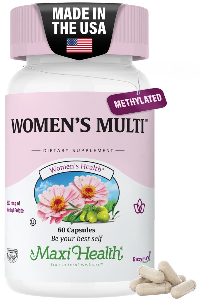 Kadınlar Multivitamin - 23 Key Vitamins C, D, B6, B12, Kalsiyum, Probiyotikler, Biotin & More – Enerji, Skin, Nails & Gut Health Support – Kosher (60 Capsules)