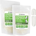 XPRS Nutra Vegan Boyutu 0 Ayrılı Kapsüller - 100 Kont Clear Premium Boş Kapsüller Çantada Ayrıştı - DIY Tamam için Piller