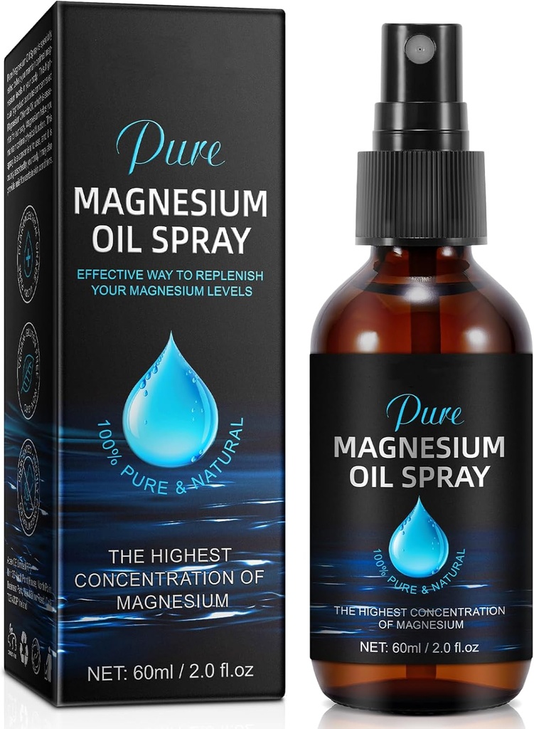 Genric Magnezyum Yağı, Ayaklar için Magnezyum Yağı, 100% Saf Organik Magnezyum Doğal Yağı Kombine, Absorb Kullanımına Kolay, Magnezyum Yağı