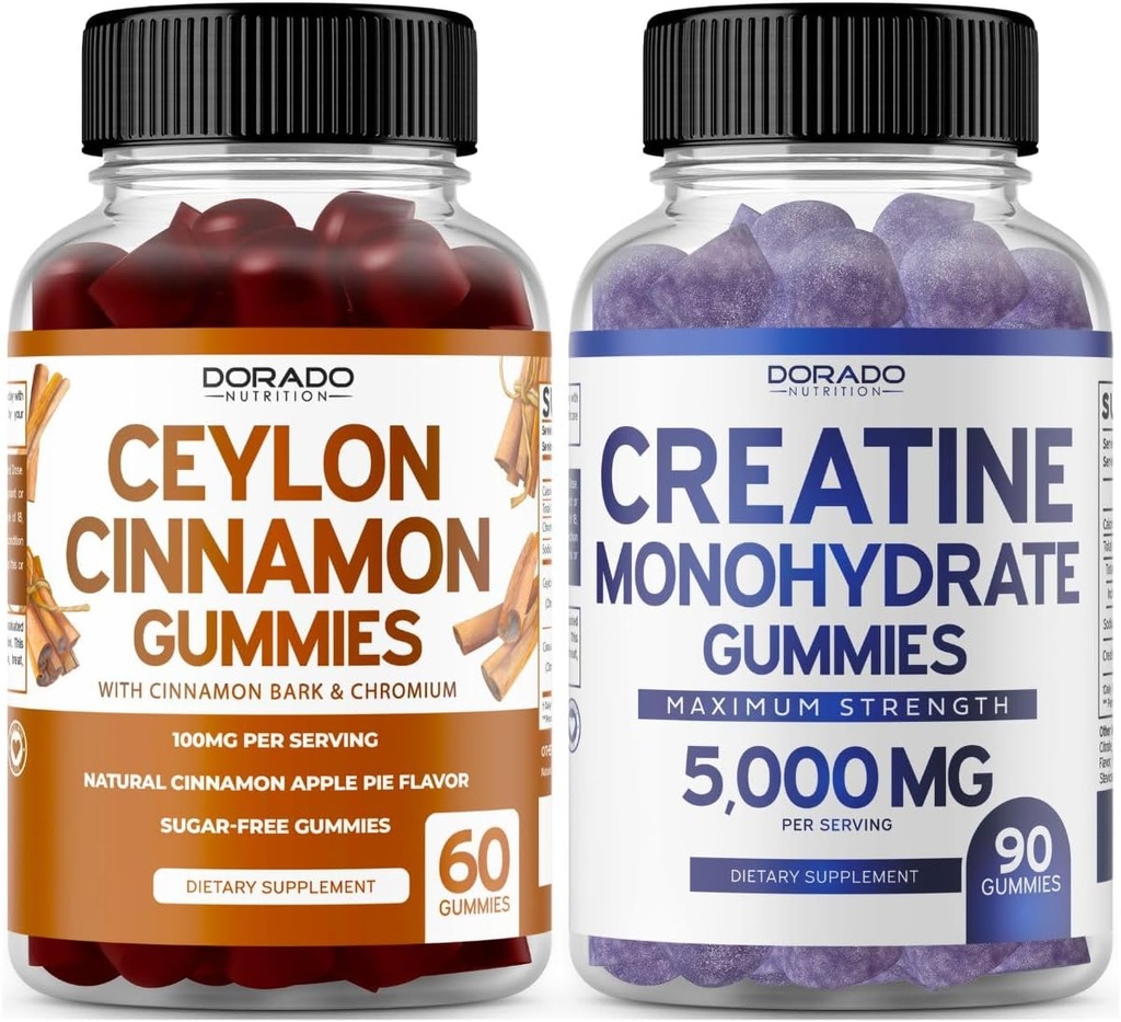 Ceylon Cinnamon (60 Kont) - Berberine & BTC, Digestion Genel Wellness Desteği ve Kretine Monohidrat (90 Gummies) Lezzetli Bir Tamam - ABD'de Değil ve ABD'de Yapıldı