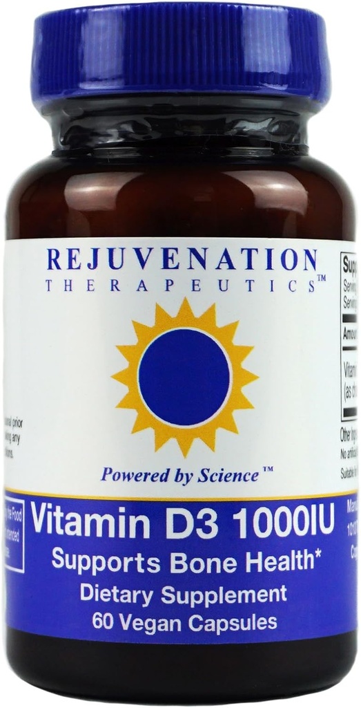 Rejuvenation Θεραπευτική Βιταμίνη D3 - Οστική Υγεία Υποστήριξη (60 Vegan Κάψουλες)