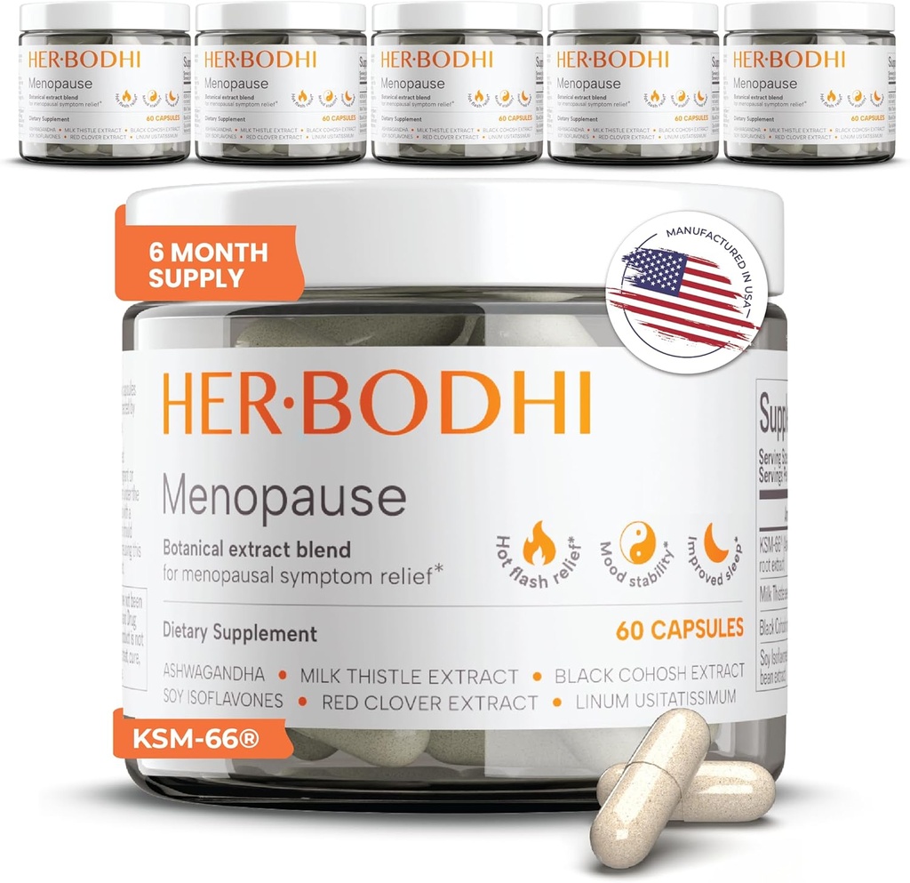 Erkeklero- Menopause Hormonal Balance for Women, Estrogen Soy Isoflavones Menopause Supplement for Women, Ashwagandha, Black Cohosh Hot Flashes Menopause Relief, Night Sweats Relief 360Caps