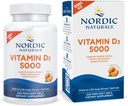 Nordic Naturals Vitamin D3 5000, Orange - 200 Mini Soft Gels - Sağlıklı Bones, Mood, & Immune System - Vegetarian - Non-GMO - 200 Hizmet