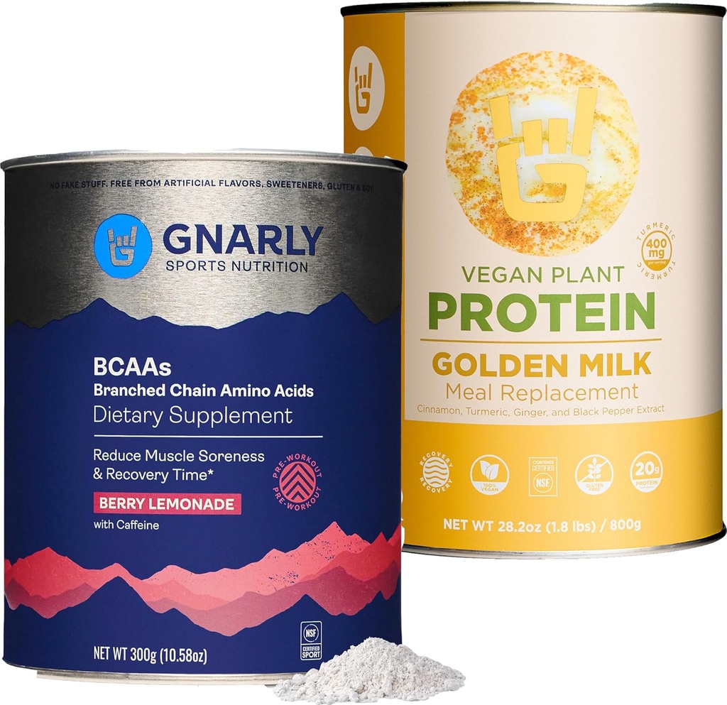 Gnarly Beslenme Altın Süt Vegan Protein Toz BCAAs Berry Lemonade (10.58oz)