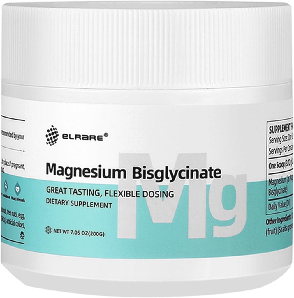 Magnezyum Bisglycinate Tozlu, Glycinate Magnezyum Supplements, 200 mg Magnezyum, 7.05 Oz, 64 Hizmet