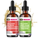 Sea Moss ile Collagen Mojo Liquid Collagen,, Burdock Root & Bladderwrack + Sıvı Collagen,, Lions Mane Mushroom, Elderberry & L-Theanine