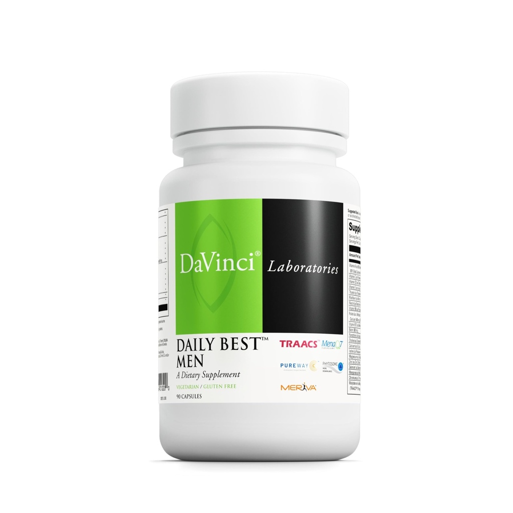 DAVINCI Laboratuvarları - Günlük En İyi Erkekler - Vitamin B6, B12 Vitamin C, Vitamin K2 ve Daha Fazla - Vejetaryen, Gluten-Free - 90 Capsules