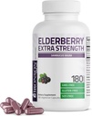 Bronson Elderberry Ekstra Güçlü, Sağlıklı Immune Sistemi ve Antioksit Koruma, GMO, 180 Vejetaryen Capsules