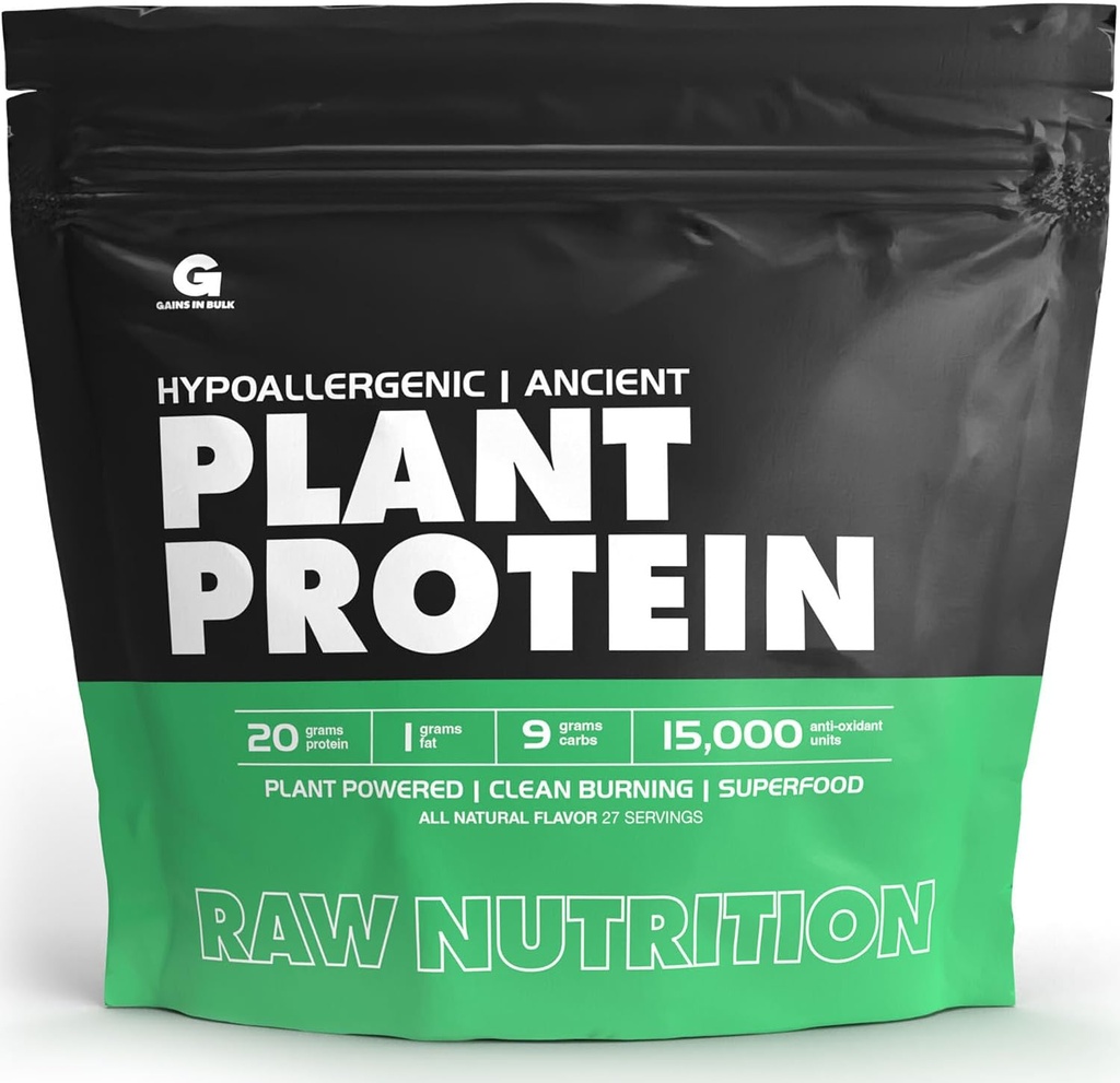 Bulk, GIB Raw, Plant Support protein, Vegan Protein, 2.6 lbs