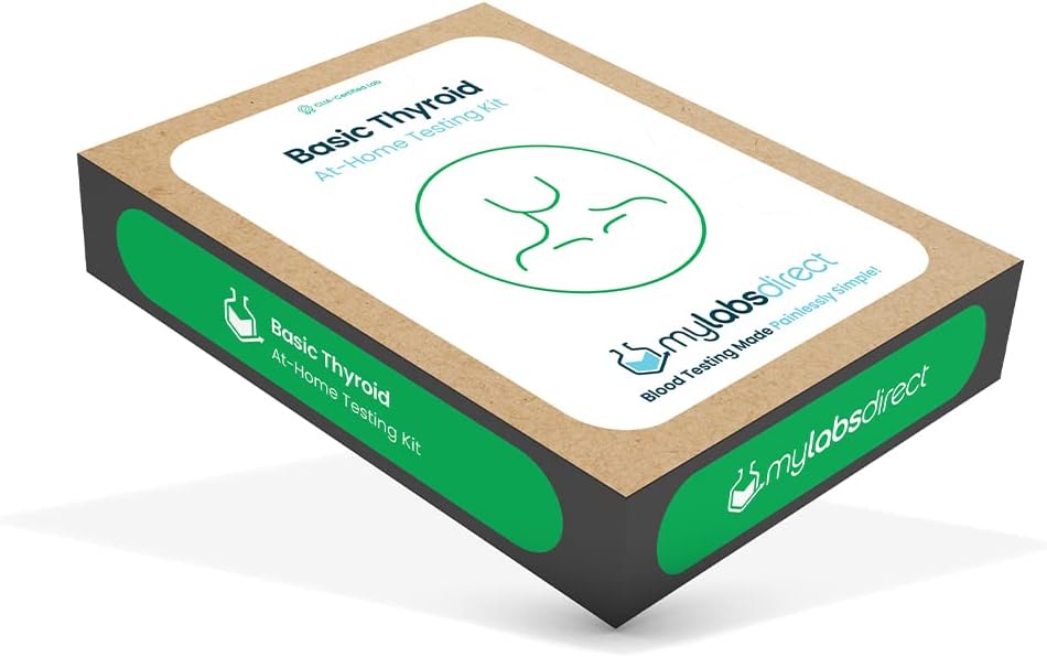 Basic Thyroid at-Home Test Kit | Hyperthyroidism veya Hipothyroidism | Measures TSH, Free T3, Free T4 | CLIA sertifikalı | Metabolism - Enerji Seviyeleri - Kilo Yönetimi | Home Collection