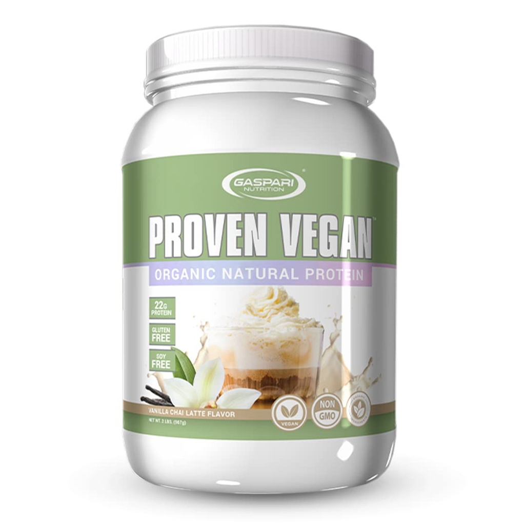 Gaspari Nutrition Proven Vegan Protein, Organic Natural Protein, Gluten Free, Soy Free, NON GMO (2lbs, Vanilla Chai Latte)
