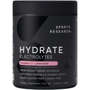 Sports Research Hydrate Electrolytes Powder Packets - Sugar-Free & Naturally Flavored with Vitamins, Minerals, and Coconut Water - Supports Hydration - 16 Packets - Raspberry Lemonade