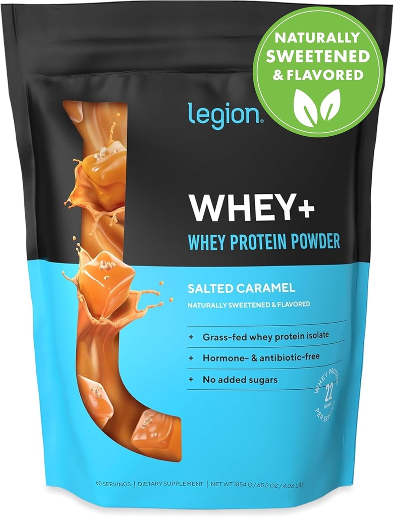 LEGION Whey+ Protein, Grass Fed Cows - Whey Protein Isolate Toz Low Calorie, Non-GMO, Sugar Free, Lactose ve Gluten Free, All Natural Protein Toz for Men & Women (60 Hizmet)