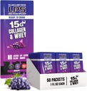 Beslenme Tasarımları LPS Sıvı Collagen & Whey protein Supplement - Non-GMO Drink, Sugar-Free - Erkekler ve Kadınlar için sağlıklı Skin & Saçları teşvik eder, Grape, Single Care (50 Packets)