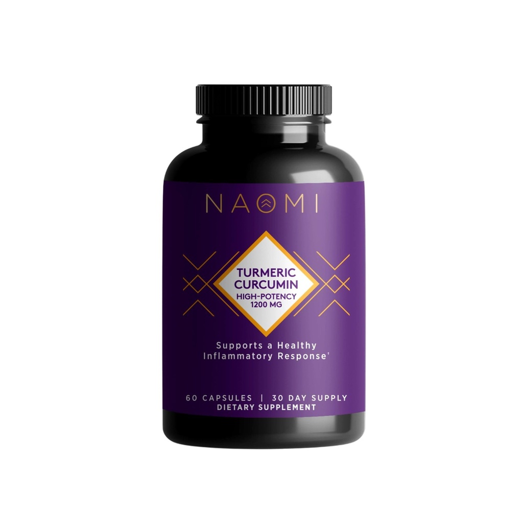 NAOMI Turmeric Curcumin High-Potency 1.200 mg,% 95 Curcuminoids & BioPerine Black Pepper Ekstra-Strength Ortak, Kas, Beyin Desteği, 60 Caps, 30-Day Supply