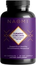 NAOMI Turmeric Curcumin High-Potency 1.200 mg,% 95 Curcuminoids & BioPerine Black Pepper Ekstra-Strength Ortak, Kas, Beyin Desteği, 60 Caps, 30-Day Supply