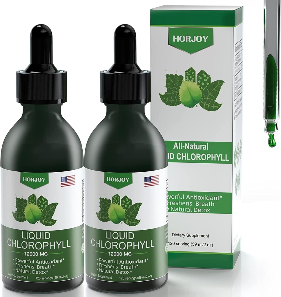 Chlorophyll Liquid Drops -% 100 Doğal Enerji Uyarısı ve Immune Desteği - İç Deodorant ve Detox - Altitude Hastalığı - Hızlı Aborpsiyon, Vegan & Non-GMO - 120 Hizmetler (Pazarlama 2)