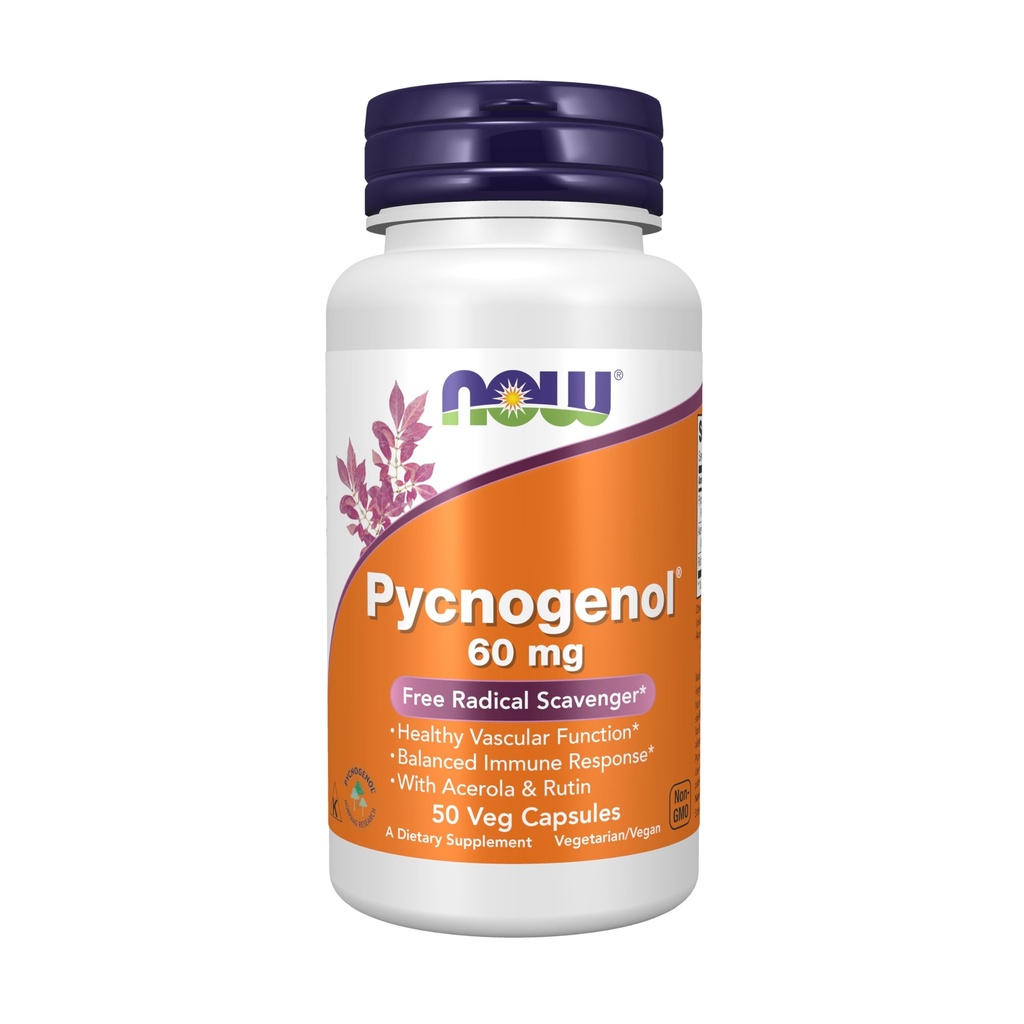 Şimdiye kadar Gıdalar Tamamlıyor, Pycnogenol 60 mg (Fransız Deniz Evrandinleri'nden Benzersiz bir Combo of Proanthocyanidins from French Maritime Pine) ile Acerola & Helsing Toz, 50 Veg Capsules