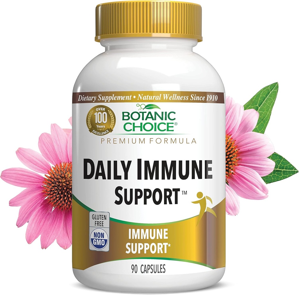 Botanic Choice Daily Immune Support - Vitamin C, Elderberry ve Yetişkinler için çinko - 90 Capsules