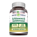 Amazing Formulas Echinacea with Goldenseal Supplement | 450 Mg | Veggie Capsules | Non-GMO | Gluten Free | Made in USA (1 Pack, 250) Count)