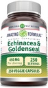 Amazing Formulas Echinacea with Goldenseal Supplement | 450 Mg | Veggie Capsules | Non-GMO | Gluten Free | Made in USA (1 Pack, 250) Count)