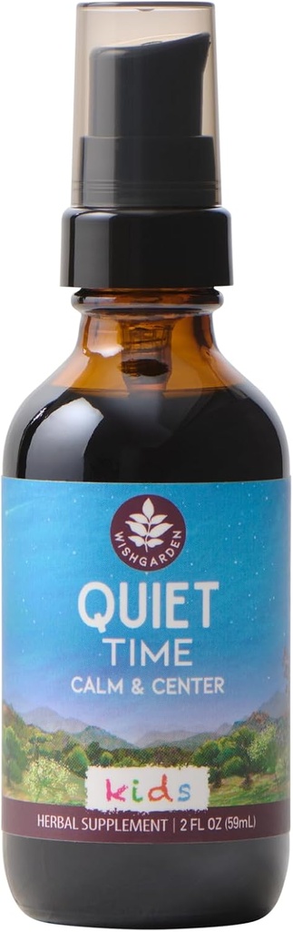 WishGarden Herbs Çocuklar için Sessiz Zaman - Doğal Herbal Calming Supplement with Passionflower, Çocuklar için Stres Yardımı Soothes ve Calms Over-Stimated Children, Kids Calming Supplement, 2oz