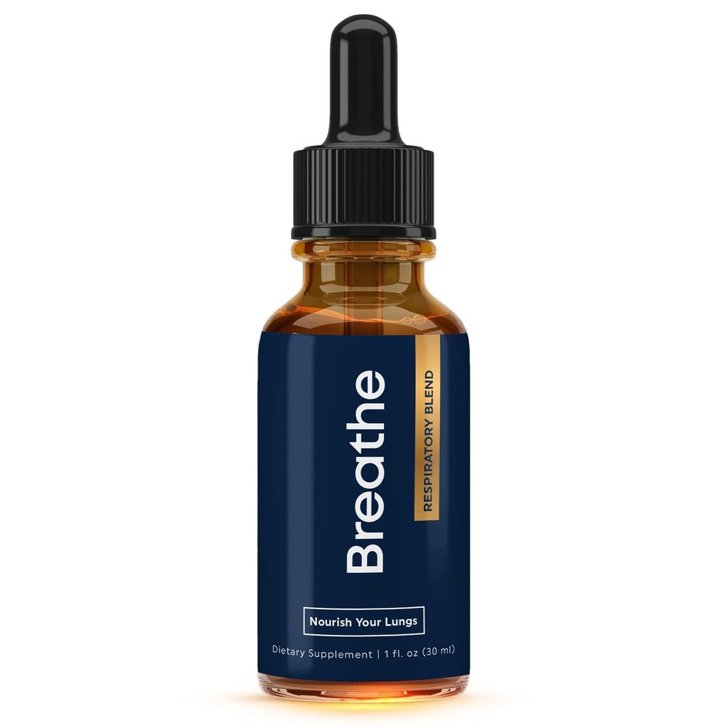 BREATH 8-IN-1 Mullein Drops for Lungs & Airways (1 fl. oz.): Peppermint, Thyme, & Mullein Leaf Extract για Lungs Detox για καπνιστές - Διαλύστε Mucus & Breath Clear - GMO-Free & Made in USA