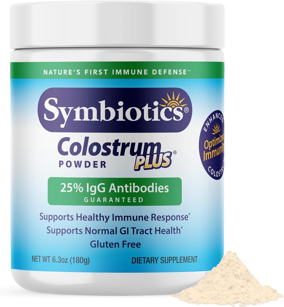 Συμβιοτικά Colostrum Plus συμπλήρωμα σκόνης για υποστήριξη ανοσίας, 6.3 ουγγιά (180 g)