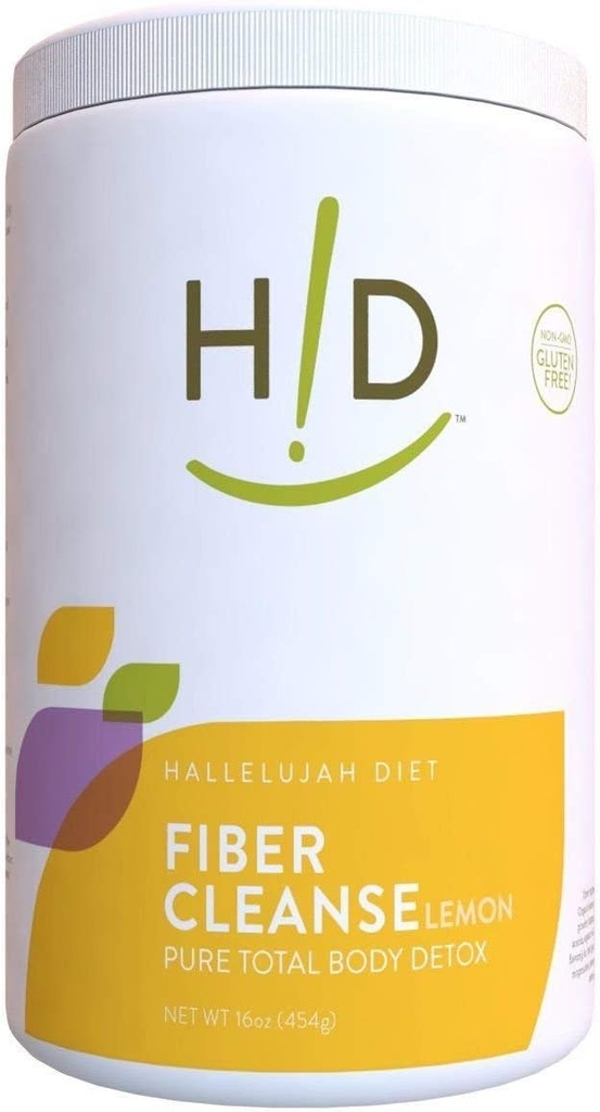 Hallelujah Diyet Fiber Cleanse Toz - Lemon Flavored, Psyllium ve Flax Tohum bazlı Toz, Eliminates Toxins and Restores Optimal Bowel Function, Natural Colon Cleanse Supplement - (16 oz)