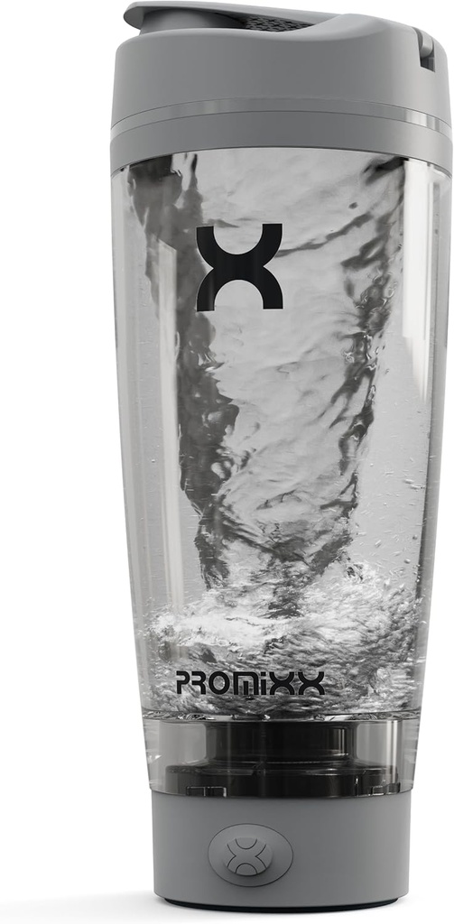 Promixx PRO Shaker Şişe Yeni Edition – Isıtma, Parlak Protein Shakes için Güçlü – Supplement Storage, BPA Free, 20oz Cup, Cool Gray