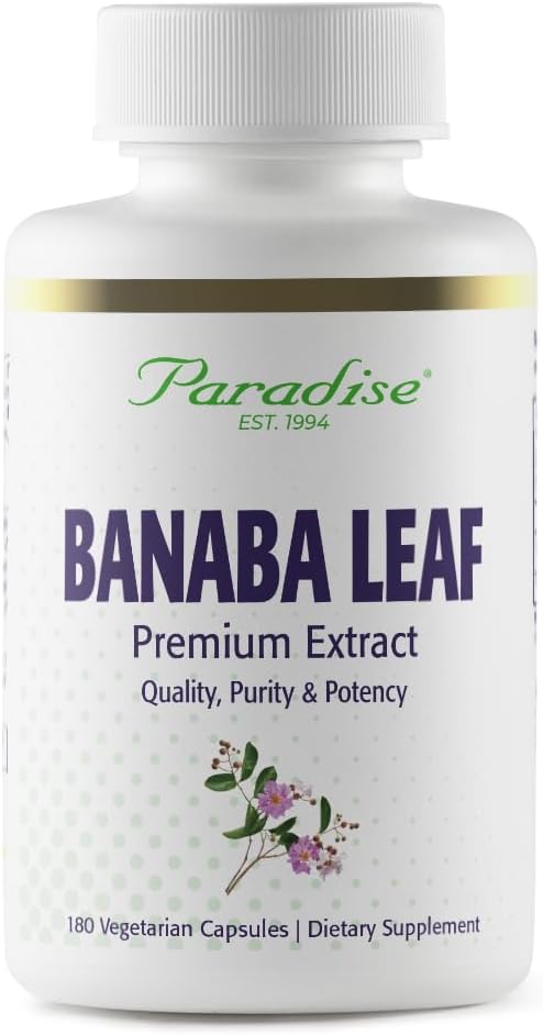 Paradise Herbs, Banaba Leaf, 12:1 Concentrated Extract, 250 mg, Vegan, Gluten-Free, Non-GMO, 180 Capsules