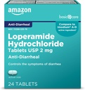 Temel Bakım Loperamid Tablet Tabletleri, 2 mg, Anti-Diarrheal, 24 Kont (Pack of 1) (Pazarlama değişebilir)