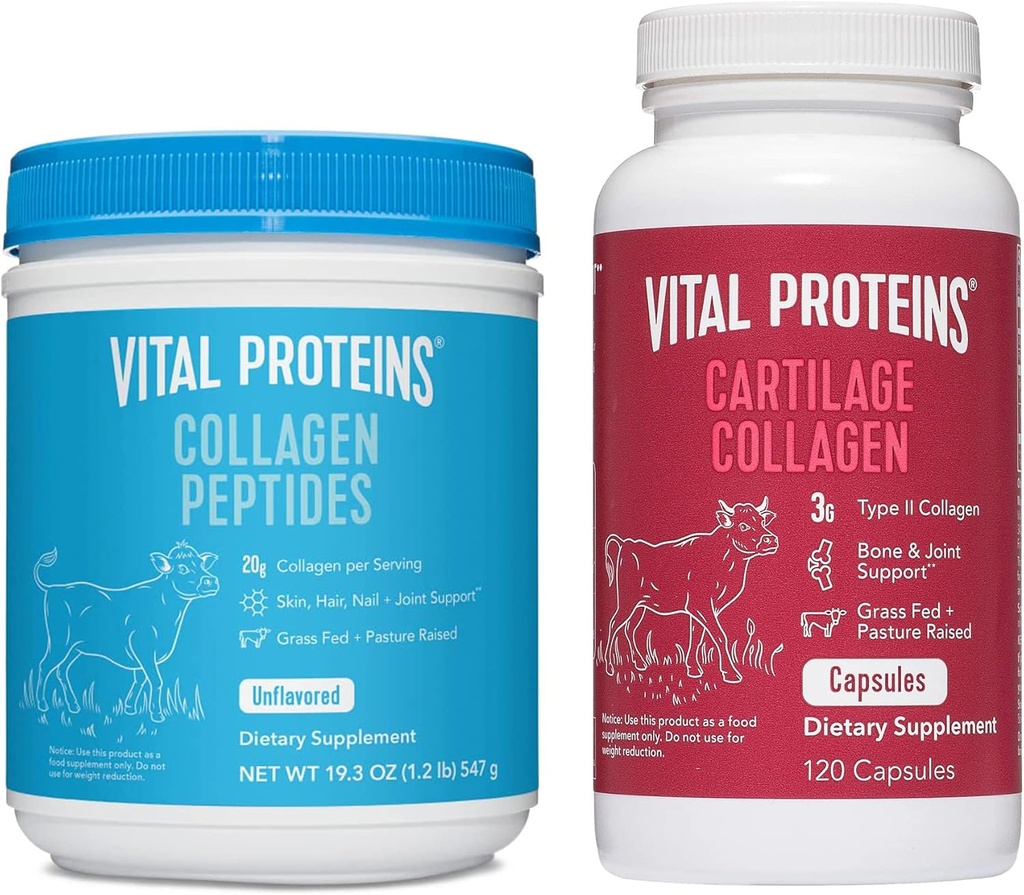 Vital Proteins Collagen Powder Toz 19.3oz+ Collagen Pills, Tip II