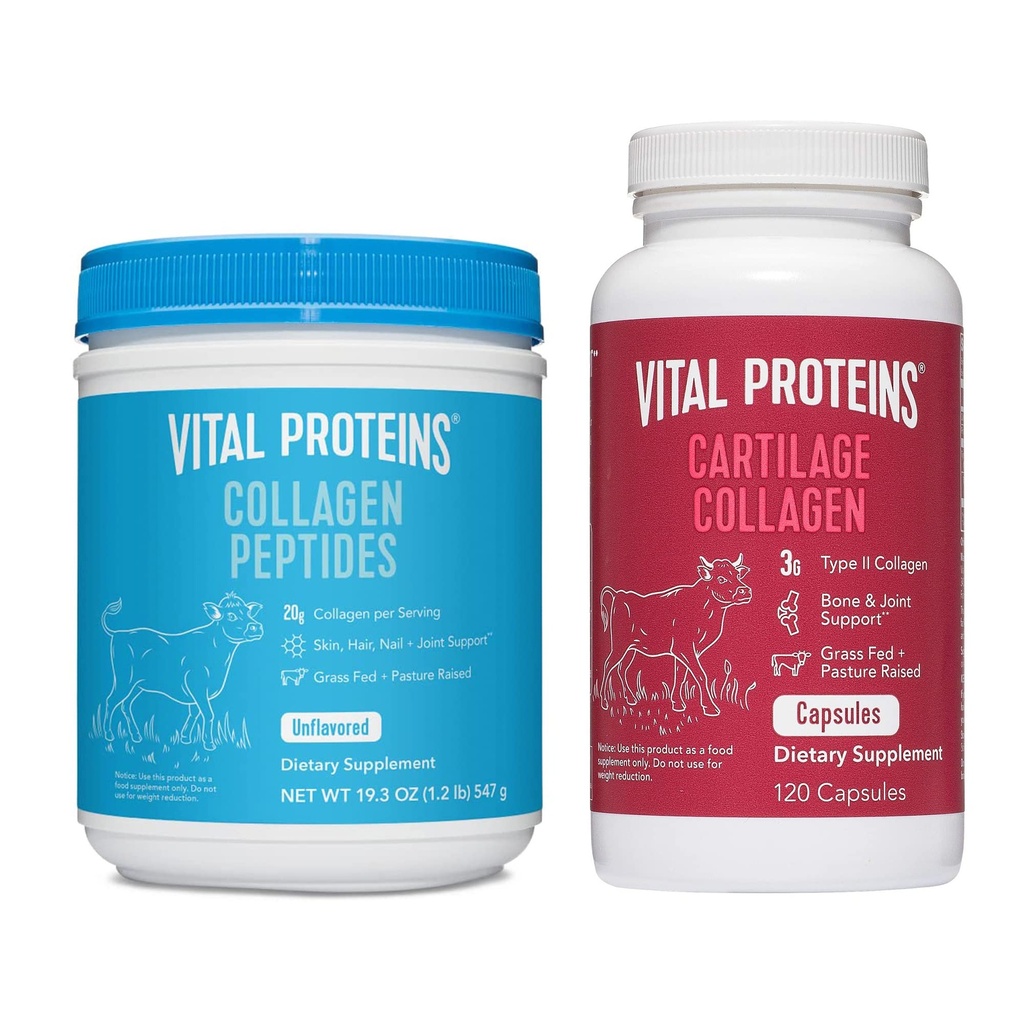 Vital Proteins Collagen Powder Toz 19.3oz+ Collagen Pills, Tip II