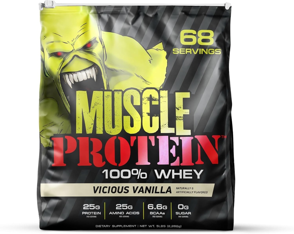 COLOSSAL LABS Muscle Protein Whey Toz [5 lbs/Pack of 1]– Soğuk Filtrelenmiş, 25g Pure Protein, 6.6g BCAAs (Pazarlama Mayıs Vary) (5LB, Vanilla)