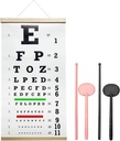 Snellen Eye Chart,Eye Chart,Snellen Eye sınavSnellen Eye Pocket Eye sınav Kit with Cute Eye Occluders 20 Feet Optik Göz Testi Reusable Wooden Frame Blood Eye Chart for Kids and Yetişkinler