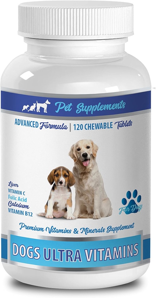 Dog Energy Booster - Ultra Vitamins for Dogs - Chews - Ισχυρή Formula - Mineral Complex - Ασβέστιο για σκύλους - 90 Treats (1 μπουκάλι)
