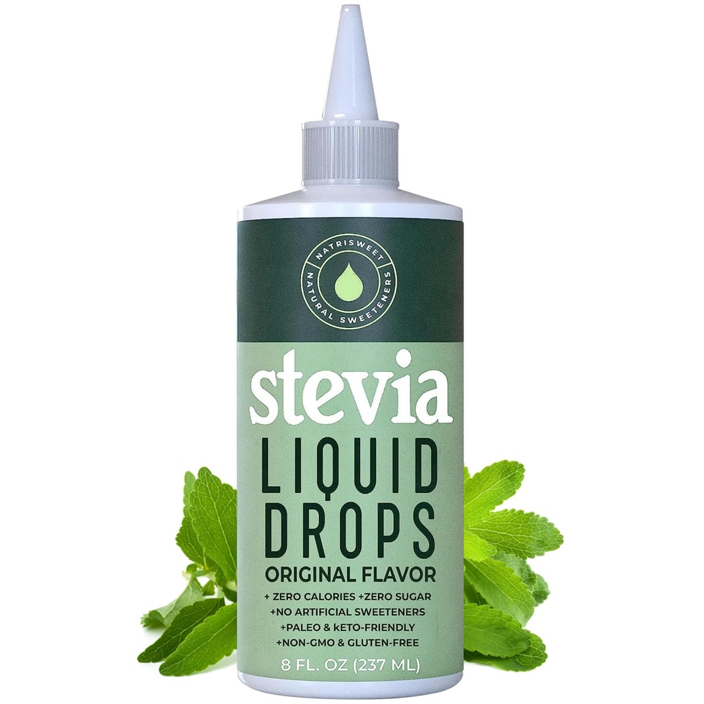 Stevia Liquid Drops, 8 Fl oz, 1823 Hizmetler, Zero Calories & Zero Carbs ile Saf Yoğun Katlar, Lezzetler, Lezzetler ve Paleo Diyetleri için Büyük, Natrisweet
