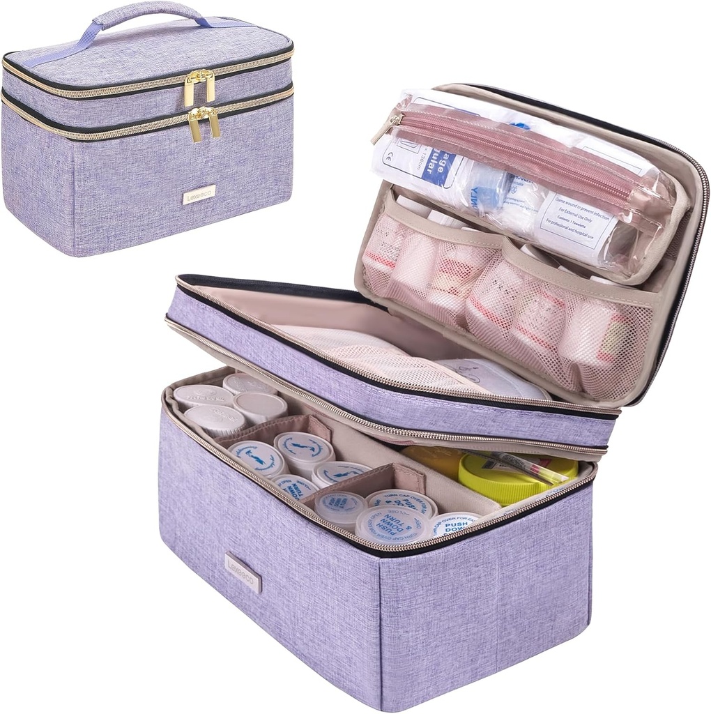 Tıp Depolama Bag Pill Şişe Organizer, Portatif Küçük Pouch Seyahat İlaçları Acil Ev İlk Yardım Kutusu Kit (Purple) için Organize Şişe Organizer