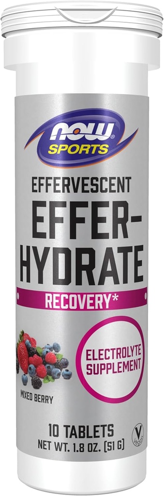 Şimdi Gıdalar Spor Beslenme, Effervescent Effer-Hydrate, Electrolyte Supplement, Recovery*, Karma Berry, 10 Tablet