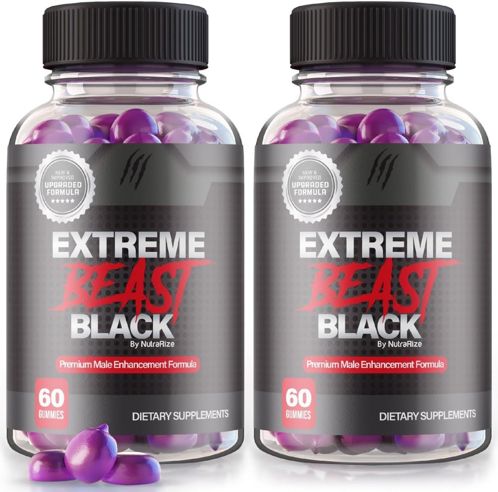 (2 Pack) Extreme Beast Black Gummies - Extreme Beast Black Supplement for Men, A Daily Formula for Peak Performance, Extreme Beast Black Premium Formulation, ExtremeBeast Yorumlar (120 Gummies)