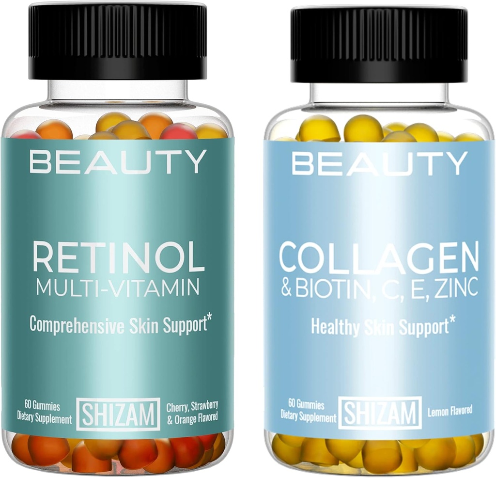 SHIZAM Retinol Multi-Vitamin & Collagen w Βιοτίνη Gummies σε Combo