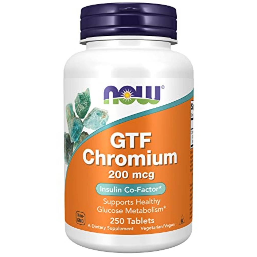 Şimdi Gıdalar Tamamlar, GTF (Glucose Tolerance Factor) Chromium 200 mcg, Insulin Co-Factor*, 250 Tablet