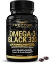 FREZZOR Omega 3 Black - Green Lipped Mussel Oil Capsules, Yeni Zelanda'da Made, UAF1000+, Ortak Bakım ve Yardım, Kalp ve Immune Support, No Fishy Aftertaste, 320 Count (Pack of 1)