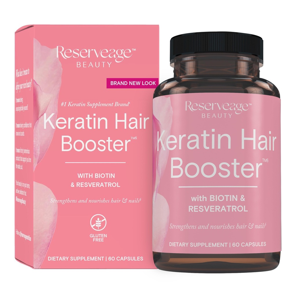 Biotin & Resveratrol ile Rezerv Güzellik Keratin Saç Takdiri - Kadınlar için Saç ve Nail Büyüme Tamamı - Biotin ile Sağlıklı Kalınlık & Shine - 60 Capsules (30 Hizmet)