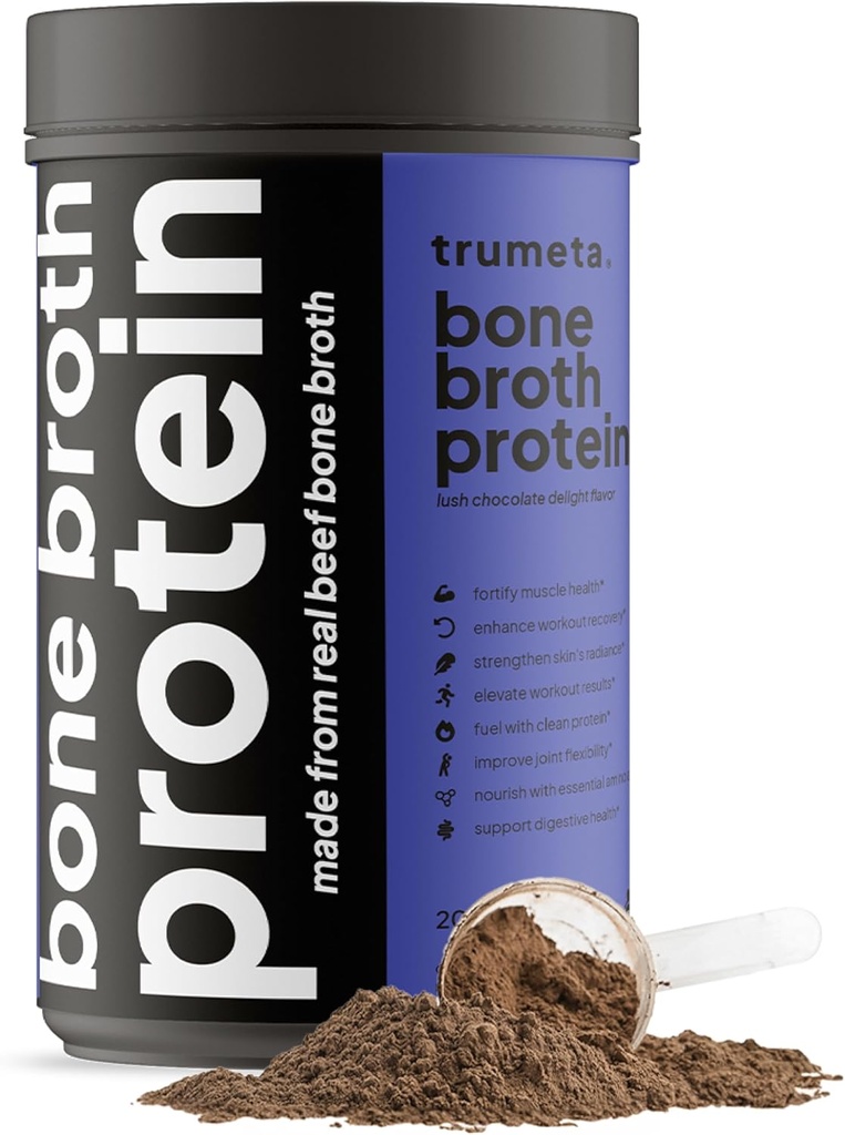 Beef Bone Broth protein Toz - Kas ve Skin Health için 9 Amino asitli Kolajn Tozu - Bir Tasty ve Nutritious Experience için Zengin Çikolata Flavor