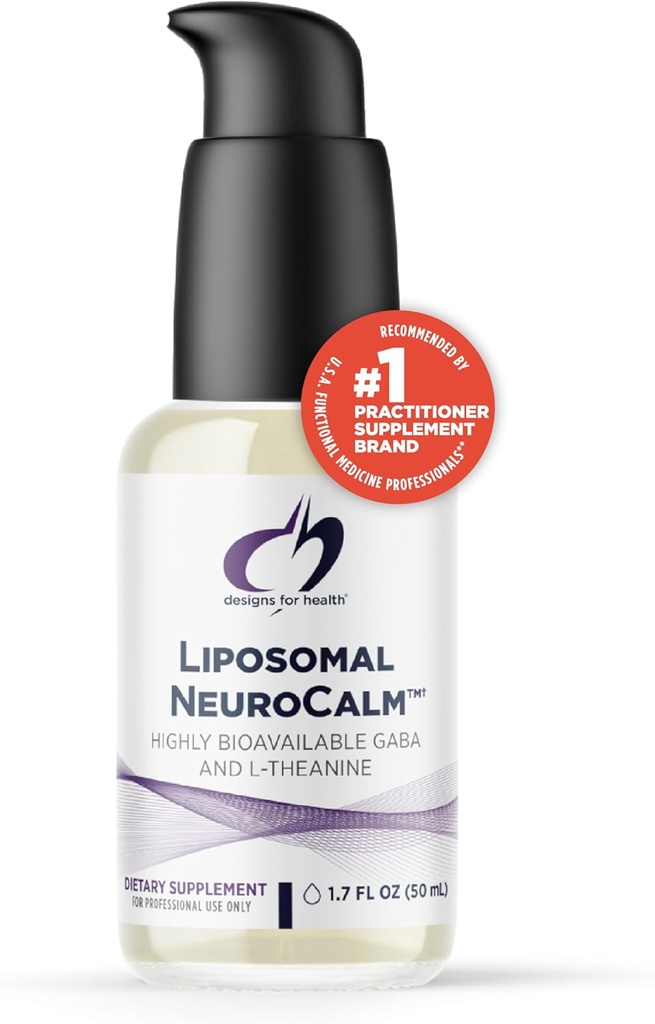 Sağlık Liposomal NöroCalm için tasarımlar - Sıvı GABA + L-Theanine to Support Calm + Sağlıklı Stres Yanıtı (25 Hizmet / 1.7oz)